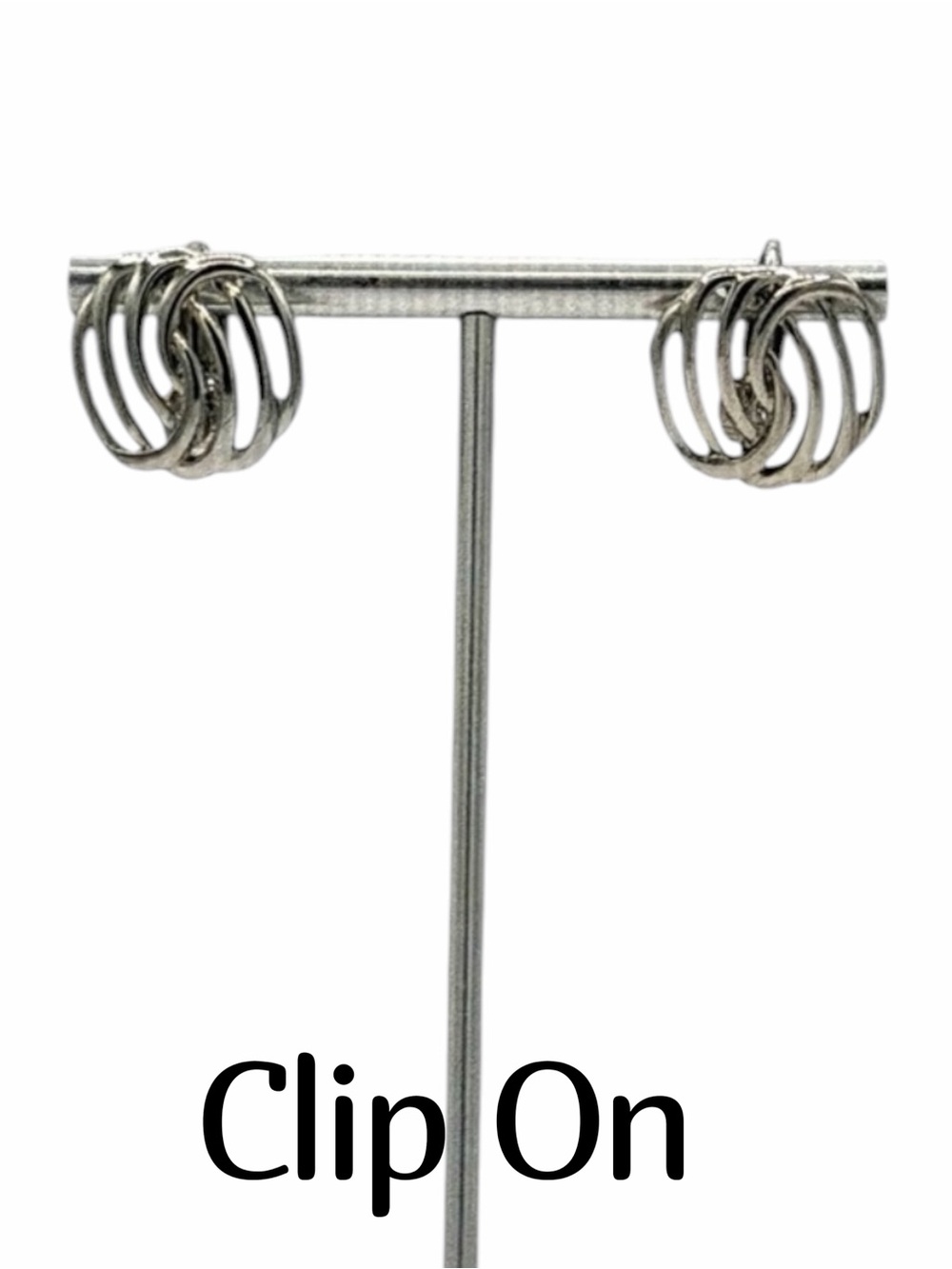 Love Knot Silver Plated Clip-On Earrings Woman’s Costume Jewelry